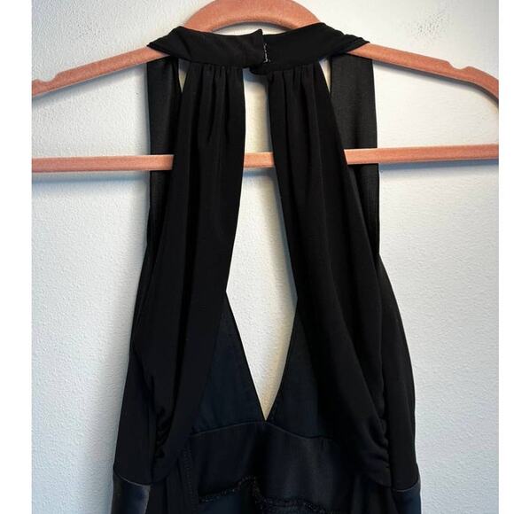 Vintage Y2K Studio Y Black Open Back Sleeveless Short Mini Dress Size Medium - Picture 9 of 11